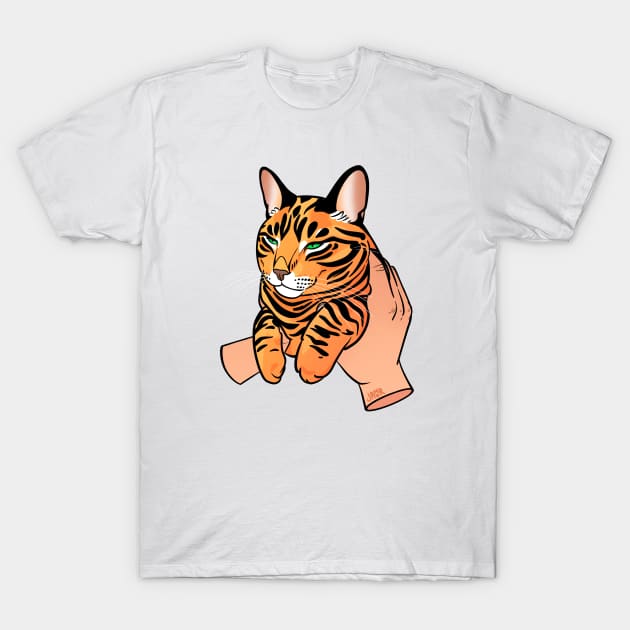 Tiger Tabby Held T-Shirt by jastinamor